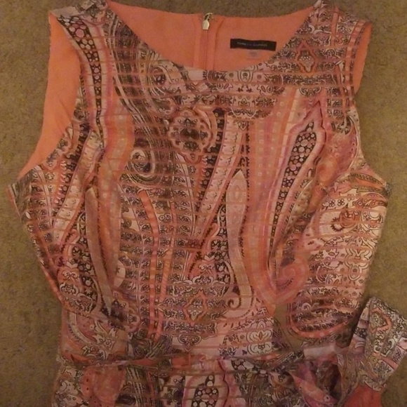 Tommy Hilfiger gorgeous dress, size 10 Pink & Orange Paisley Stripe Tie waist - Picture 4 of 8